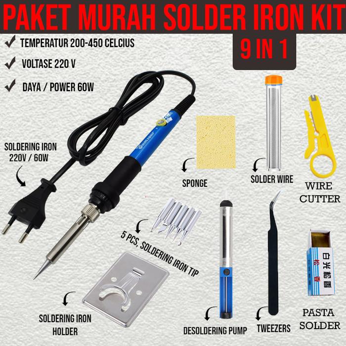 Gambar Solder Iron Adjustable Temperatur 60W 220V Alat Solder Listrik Set - SOLDER SET dari Mang jajang Store undefined Tokopedia