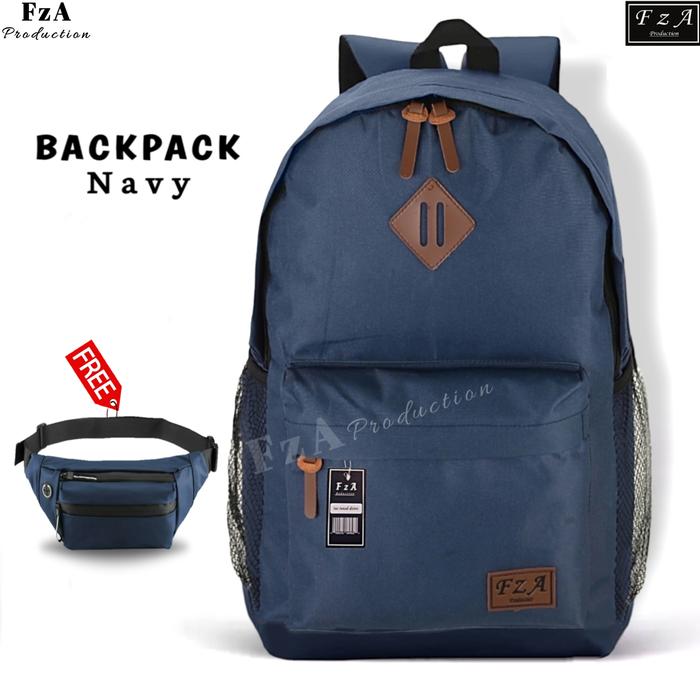 Gambar Tas Ransel Punggung Distro Casual Pria Wanita / Tas Ransel Laptop Backpack Tas Ransel Distro sekolah kuliah Kerja Tas Pria Wanita Backpack Tas Ransel Laptop Original FzA - GRSN - Navy + dari FzA Official undefined Tokopedia