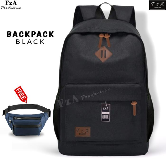 Gambar Tas Ransel Punggung Distro Casual Pria Wanita / Tas Ransel Laptop Backpack Tas Ransel Distro sekolah kuliah Kerja Tas Pria Wanita Backpack Tas Ransel Laptop Original FzA - GRSN - Black + dari FzA Official undefined Tokopedia