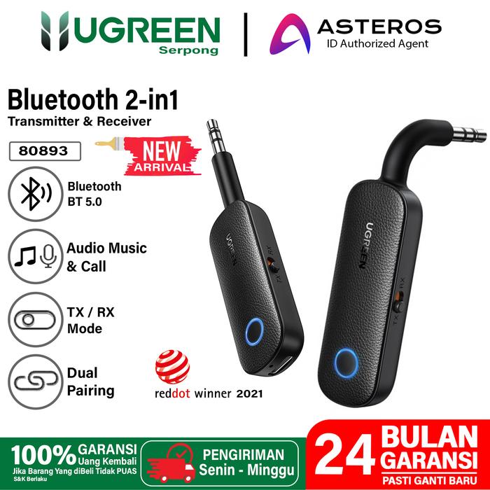 Gambar UGREEN USB Bluetooth 5.1 Transmitter Receiver 2in1 Audio Adapter 60300 - Jack 80893 dari Ugreen Serpong undefined Tokopedia