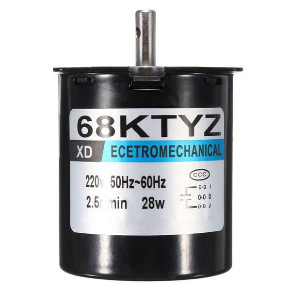 Moteur Synchrone 68KTYZ AC220V 28W - Moteur à Couple Élevé Faible Vitesse 5/10/15/40/50/60/80 Tr/min CW/CCW