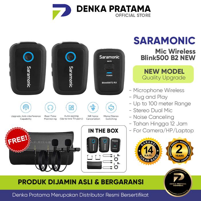Gambar Saramonic Blink 500 B2 Dual-channel Omni Lavalier Mic Wireless - VERSI BARU dari Denka Pratama undefined Tokopedia