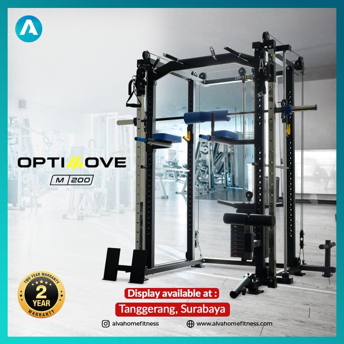 Gambar Optimove M-200 Home Gym - Cable Crossover - Smith Machine - Squat Rack - Alat Saja dari alvahomefitness undefined Tokopedia