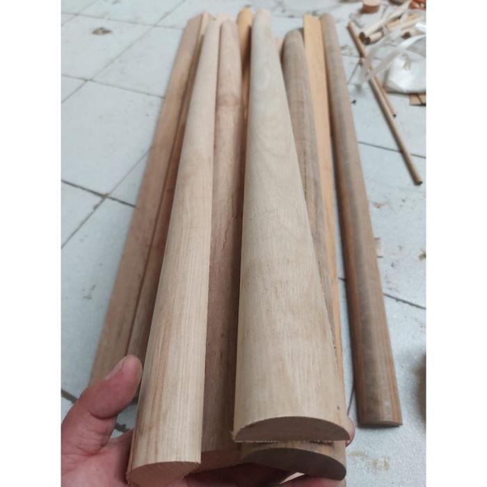 Gambar kayu setengah lingkaran profil kayu dowel kayu belah kayu profil - Dm=15mm, P=65cm dari Erland UD undefined Tokopedia