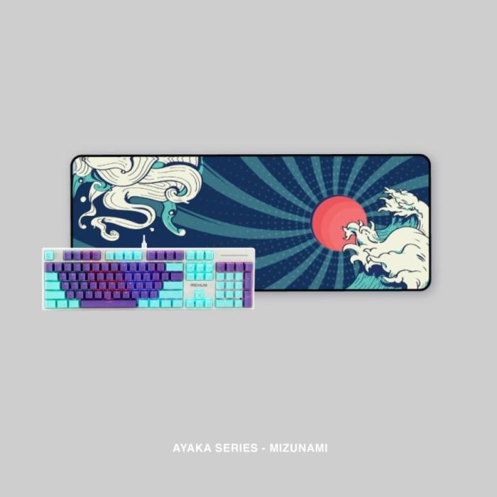 Gambar Rexus Ayaka TKL KG5 / KG6 Japanese Theme Keyboard Deskmat Combo Gaming - Mizunami Fulls, Blue Switch dari TokoTeknoPro undefined Tokopedia