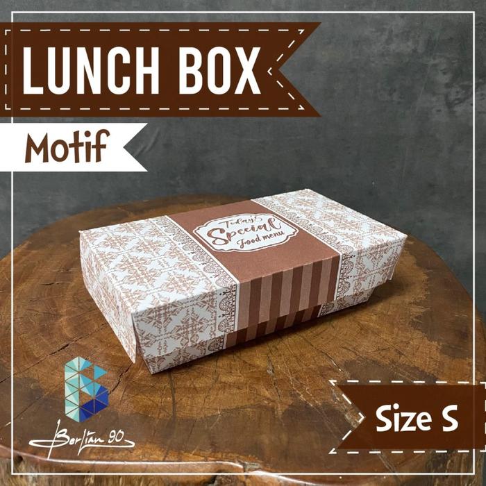 Gambar Paper Lunch Box Kertas Motif Ukuran S Dus Lembar Kotak Nasi Putih dari kotakkemasanbandung undefined Tokopedia