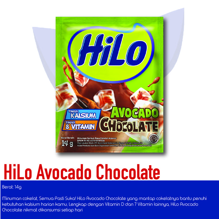 Gambar HiLo Coklat Alpukat Avocado Chocolate 14 gr 1 Renceng / 10 SACHET dari RPD OLSER undefined Tokopedia
