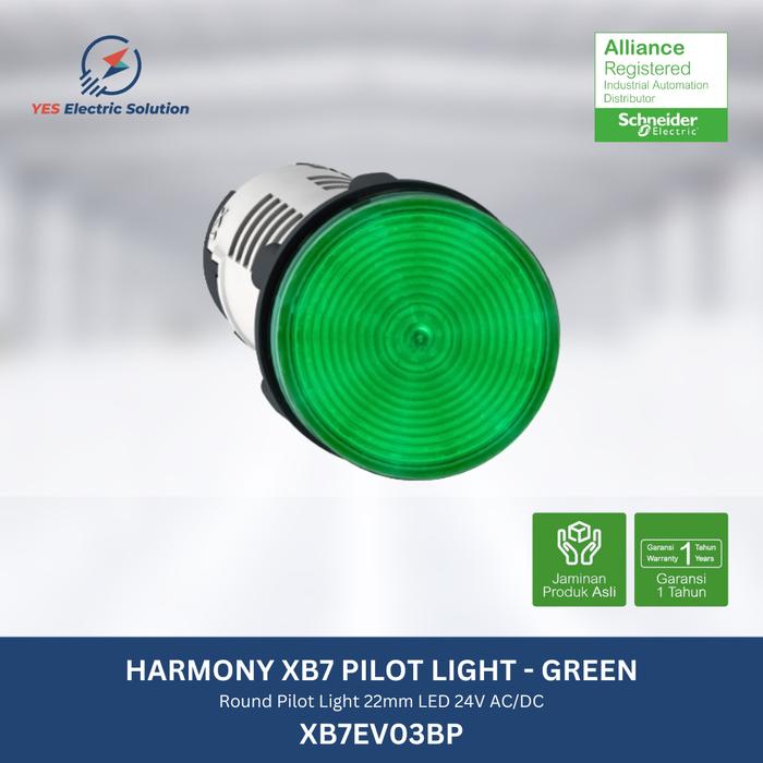 Gambar Schneider Round Pilot Light XB7 22mm LED 24V AC/DC Green - XB7EV03BP dari YES Electric Solution undefined Tokopedia