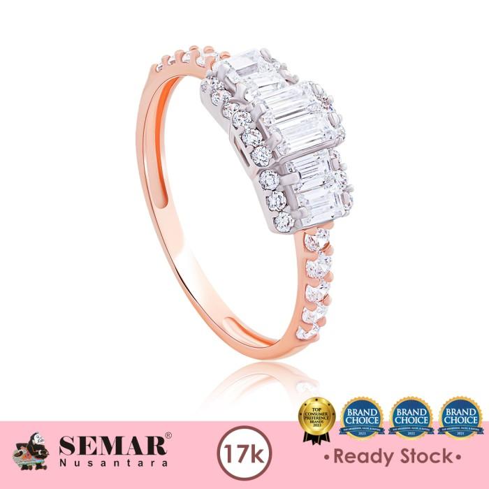 Gambar Cincin Emas Crysta Emerald Cut Rose White Gold 17K Semar Nusantara - 10-11 dari Semar Nusantara undefined Tokopedia