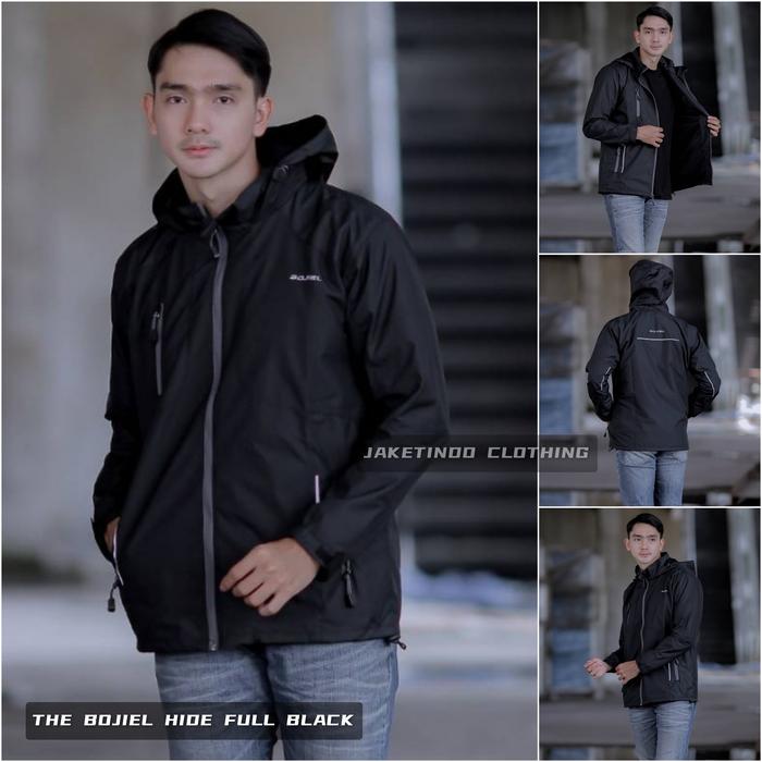 Gambar Jaket Outdoor Pria Hide Waterproof The Bojiel  Size M L XL - HIDE BLACK, M dari JAKETINDO CLOTHING undefined Tokopedia