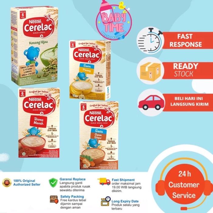 Gambar NESTLE CERELAC BUBUR BAYI 120 GR / Bubur Bayi 6+ 8+ /Bubur Bayi Nestle - Kacang hijau dari babytimekaranganyar undefined Tokopedia