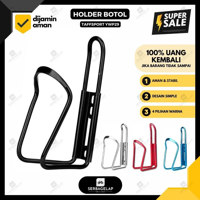 Gambar Holder Dudukan / Wadah Tempat Botol Minum Sepeda Aluminium - Taffsport - Hitam dari Serbagelap undefined Tokopedia