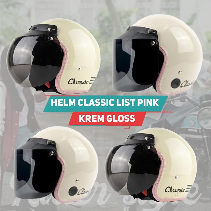 Gambar Helm Helem Bogo Hijab Wanita Cewek Dewasa Terbaru - Cream Listpink, Datar Smoke dari Dream Big Official undefined Tokopedia