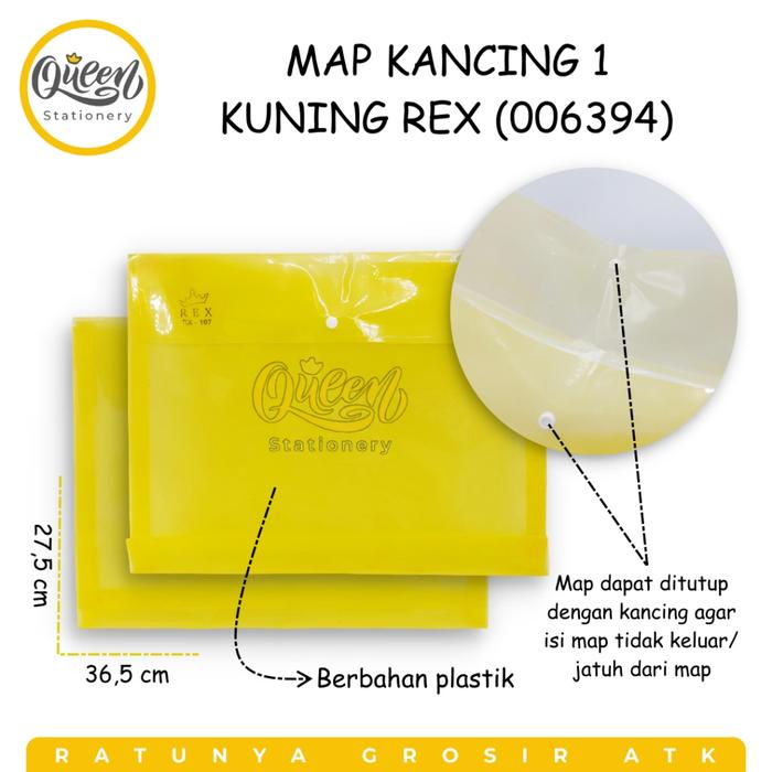 Gambar MAP KANCING 1 REX / MAP PLASTIK / MAP DOKUMEN/ FILE CASE/ MAP FILE - .KUNING dari queen.stationery undefined Tokopedia
