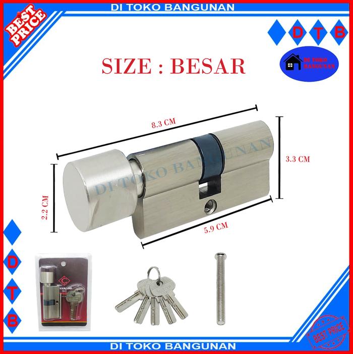 Gambar Silinder Kunci Pintu Cavanni Silinder Kunci Knop Ukuran Kecil - Besar - BESAR dari Di Toko bangunan undefined Tokopedia