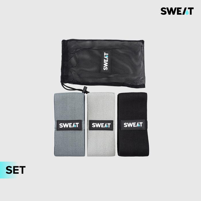 Gambar SWEAT - Short Fabric Resistance Band | Set Karet Elastis Anti Slip - Alat Gym untuk Fitness, Yoga & Stretching Loop - SET MONOCHROME dari SWEAT.ID undefined Tokopedia
