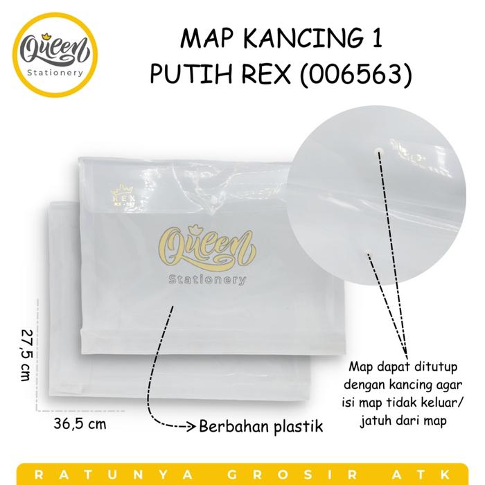 Gambar MAP KANCING 1 REX / MAP PLASTIK / MAP DOKUMEN/ FILE CASE/ MAP FILE - .PUTIH dari queen.stationery undefined Tokopedia