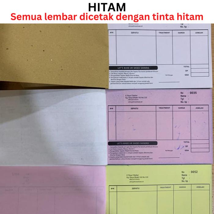 Gambar NOTA 1 RIM Custom 1 2 3 Rangkap / Ply Surat Jalan Kwitansi Bon Invoice - HITAM, 1/2 3PLY 20BUKU dari Toko Sahabat Printing undefined Tokopedia
