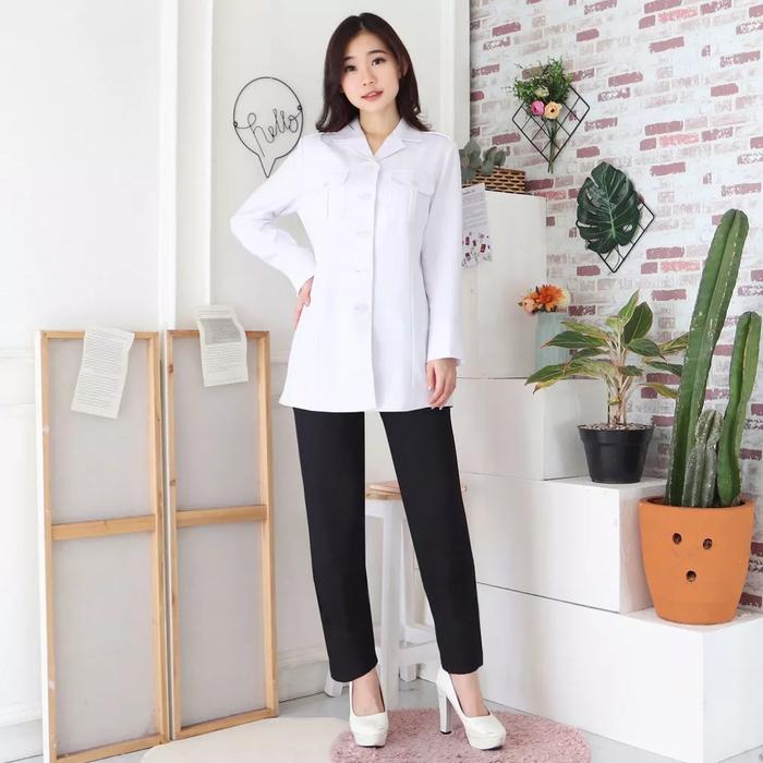 Gambar Kemeja Putih PPP3K / Kemeja P3K Perempuan / Seragam Kerja PNS Putih Atasan Kemeja / Seragam Pemda Putih Wanita - Set Rok A, 5L dari Seragam Kerja Princessfa undefined 5 Tokopedia