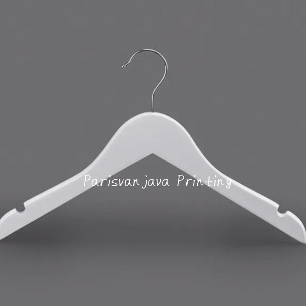 Gambar Hanger Kayu Dewasa/Gantungan Baju harga Per 1 bh - Putih dari Paris van Java Printing undefined Tokopedia