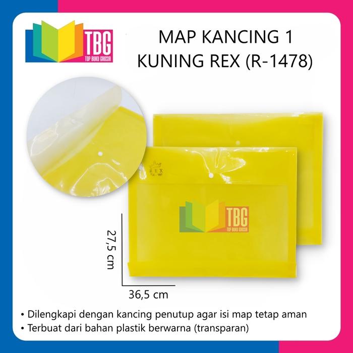 Gambar MAP PLASTIK KANCING 1 REX /DOMPET FILE/ TAS FILE/ PENYIMPAN DOKUMEN - Kuning dari thebestgrosir undefined Tokopedia
