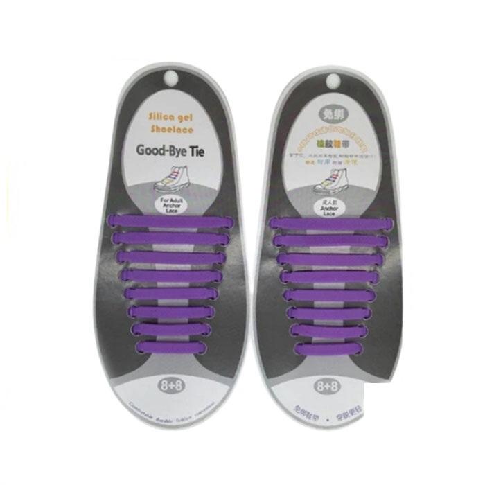 Gambar Premium Tali Sepatu Silikon Karet Tali Sepatu Elastis Flat Lace 16Pcs - Ungu dari Lockgamerz Electronic undefined Tokopedia