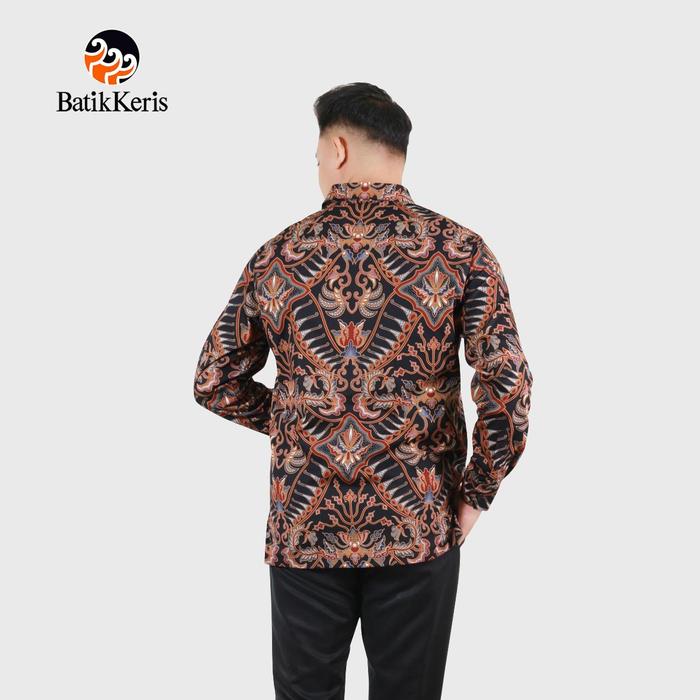 Batik Keris Hem Slimfit Long Sleeve Keris Aksata - Navy, S | Indo4ward