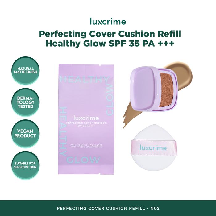 Gambar Luxcrime Perfecting Cover Cushion - Healthy Glow SPF 35 PA +++ - Refill - N02 dari luxcrime undefined Tokopedia