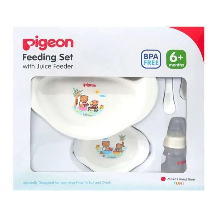 Gambar PIGEON Feeding Set With Juice Feeder / Paket Perlengkapan Makan dari ILLYA BABY KIDS undefined Tokopedia