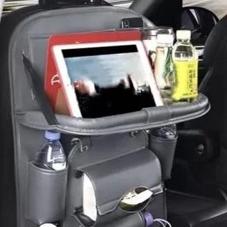 Gambar Car seat organiser tas belakang jok mobil meja lipat kulit premium - abu,abu,P,meja dari aksesoriescolection undefined Tokopedia