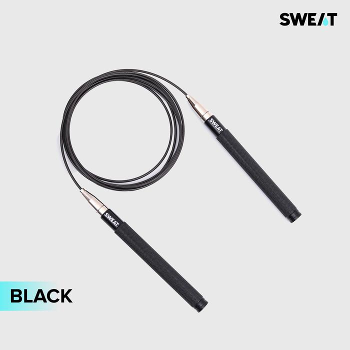 Gambar SWEAT PREMIUM JUMP ROPE HANDLE LOCK TALI SKIPPING DENGAN PENGAMAN - Black dari SWEAT.ID undefined Tokopedia