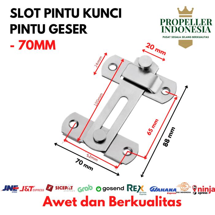 Gambar Grendel Slot Pintu Sleeding Kunci Pintu Geser - 70mm dari propellerindonesia undefined Tokopedia