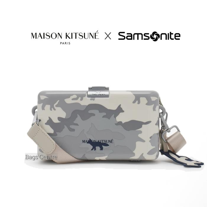 Samsonite X Maison Kitsuné Small Crossbody Bag - Camo White - Camo