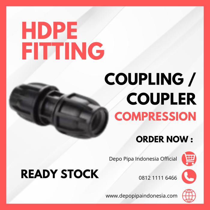 Gambar COUPLING Compresion Socket Fitting Pipa HDPE Sambungan Pipa Kompresi - Dia. 25 mm dari Depo Pipa Indonesia Official undefined Tokopedia