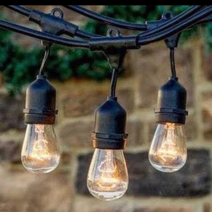 Gambar Fiting lampu renteng 5 meter 10 fitting hias cafe outdoor indoor dari Sigma solo undefined Tokopedia