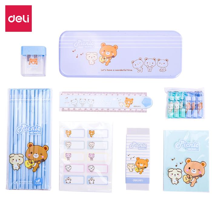 Gambar Deli Set Alat Tulis Sekolah/ School Stationary Set Hemat Lengkap 68891 - Biru dari Deli Stationery Indonesia undefined Tokopedia
