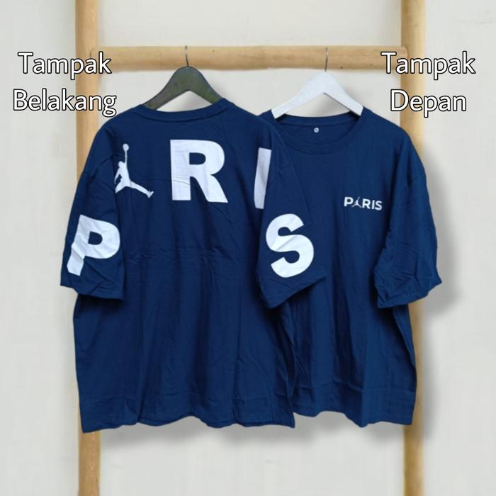 Gambar Kaos wanita paris jumbo size 4XL LD130cm bahan combed adem murmer - Navy dari ERIKAWAI SHOP undefined Tokopedia