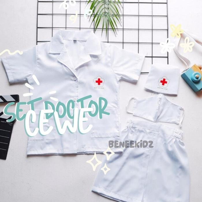 Gambar Ready Set Baju Cosplay Kostum Dokter Dan Perawat Anak Perempuan Dan - Set Dokter Cewe, XS dari Nichol Store id undefined Tokopedia