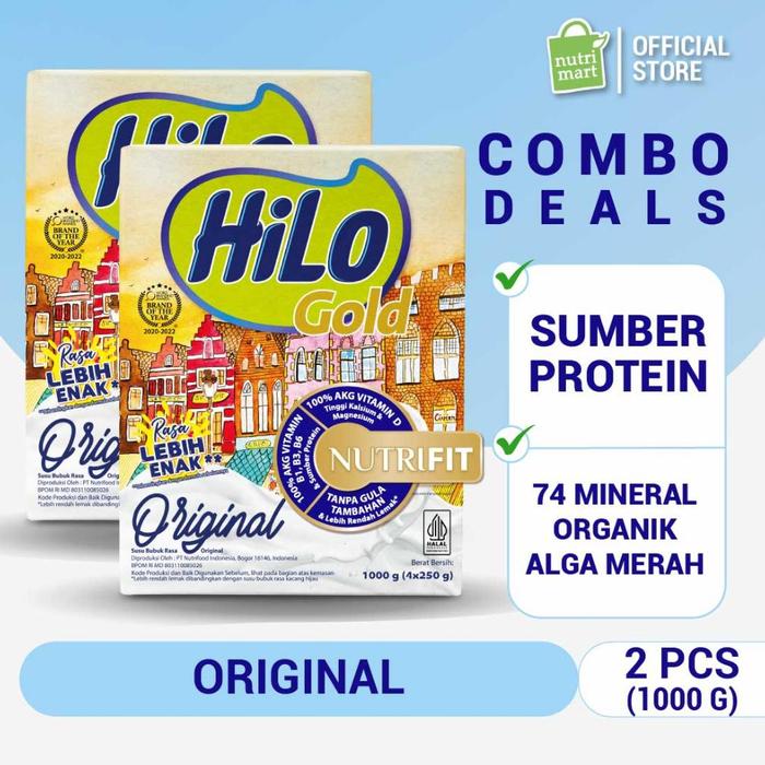 Gambar Twin Pack - Hilo Gold Original 1000 Gram - Susu Tinggi Kalsium Plain dari PT CARAMELS undefined Tokopedia
