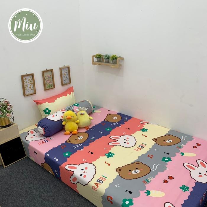 Gambar SET Sprei Homemade Motif Rabbit Kelinci Aesthetic Murah Bunny Bear - Bunny Bear, SET 90x200 dari Miustore25 undefined Tokopedia