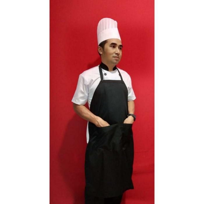 Gambar Celemek Cotton full - Hitam dari Victory chef uniform undefined Tokopedia