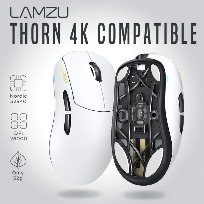 Gambar Lamzu Thorn Wireless Superlight Gaming Mouse Garansi Resmi - Putih, Mouse Only dari Lamzu Indonesia undefined Tokopedia
