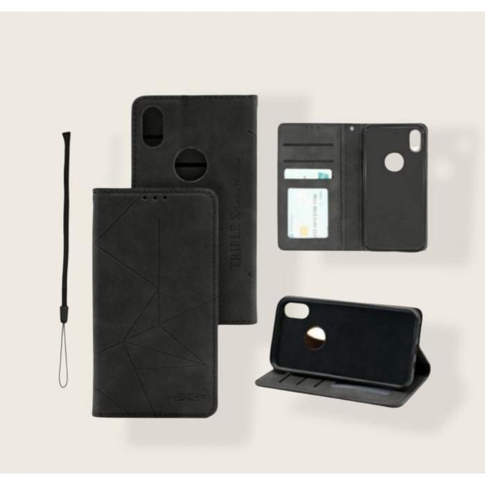 Gambar SAMSUNG GALAXY A06   A05S  FLIPCOVER DOMPET STANDING MOTIF GARIS - Hitam, SAMSUNG A05S dari Phantom Case undefined Tokopedia
