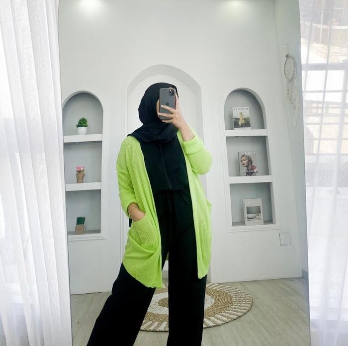 Gambar One Set Knit Wanita / Setelan Celana Panjang Terlaris / Set Wanita - HijauMixBlack dari Frilly Oficial Store undefined Tokopedia