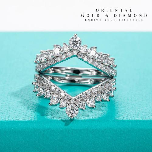 Promo Moissanite D Color Heart Shape Wedding Band 925 Sterling