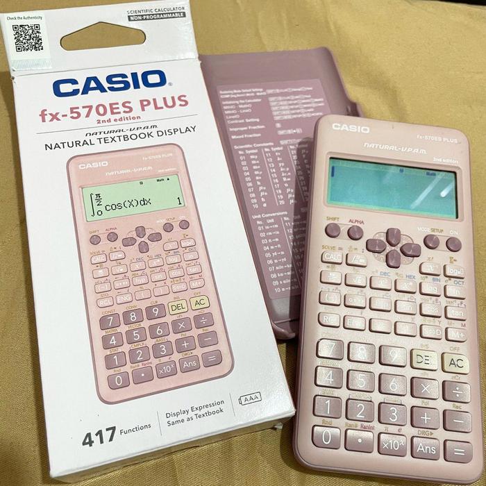 Gambar KALKULATOR ILMIAH CASIO FX-570ES PLUS 417 FUNGSI - BLACK BLUE PINK - PINK dari harmony stationery_NEW undefined Tokopedia