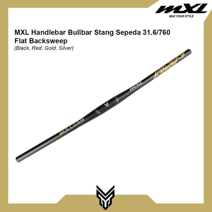 Gambar MXL Stang Sepeda Handlebar Bullbar 31,8 760mm Flat Backsweep - Black dari MXL Sports Indonesia undefined Tokopedia