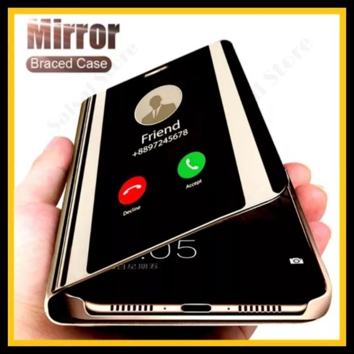 Standing Mirror Flip Samsung A21s Clear View Cover Gold Samsung - Main Image