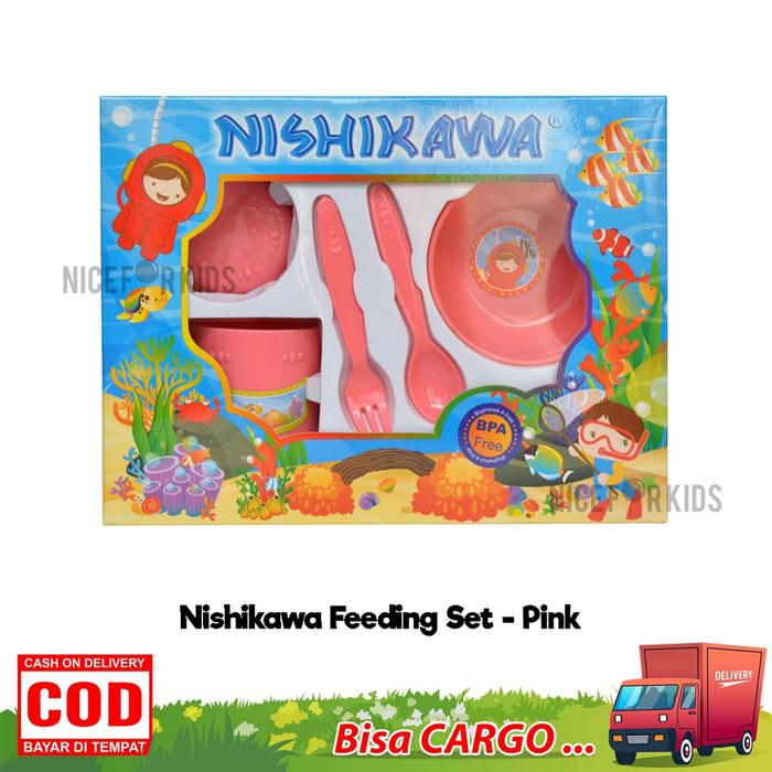 Gambar Perlengkapan Makan Anak Nishikawa / Feeding Set - PINK LAMA dari Niceforkids undefined Tokopedia