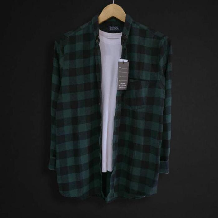 Gambar Kemeja Flanel Pria Lengan Panjang Flanel Motif Kotak Terbaru - F1, M dari dwiyasiseller undefined Tokopedia